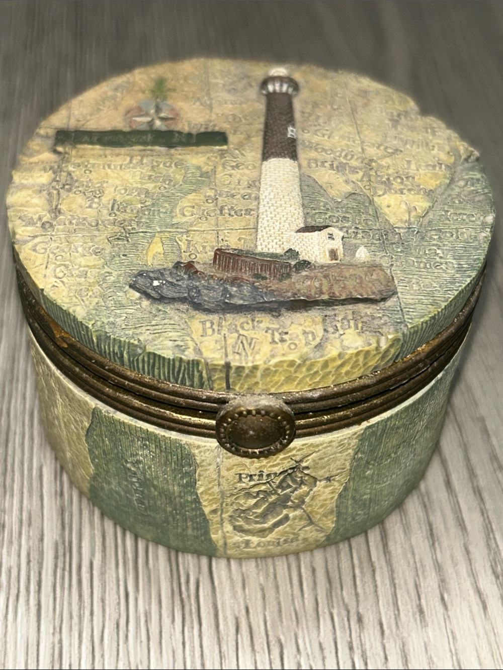 Lighthouse Cape May NJ 3” Diameter Resin Trinket Box